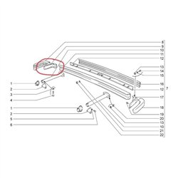 Plechová výstuha nárazníka zadného - pravá 2121-2804024