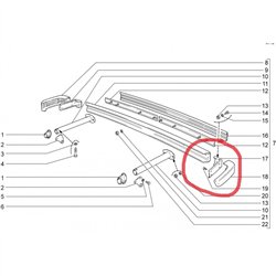 Plechová výstuha nárazníka zadného - ľavá 2121-2804025