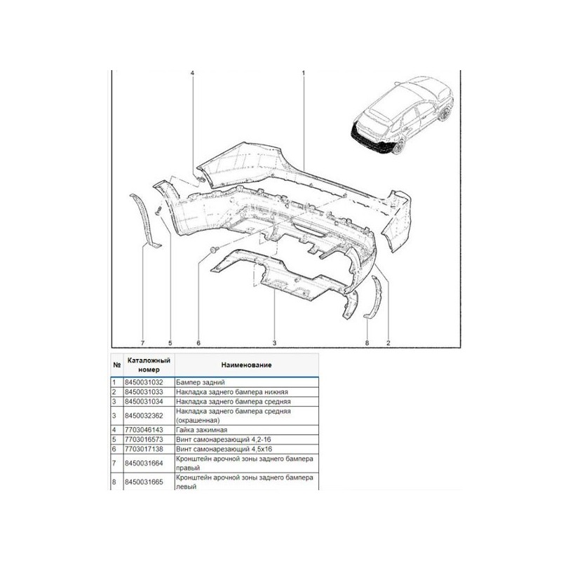 Obloženie nárazníka Vesta 8450031665