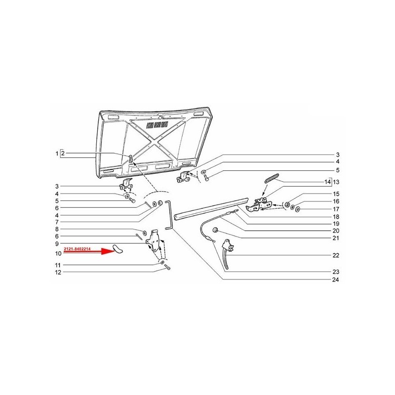 Doraz prednej kapoty pravý 2121-8402214