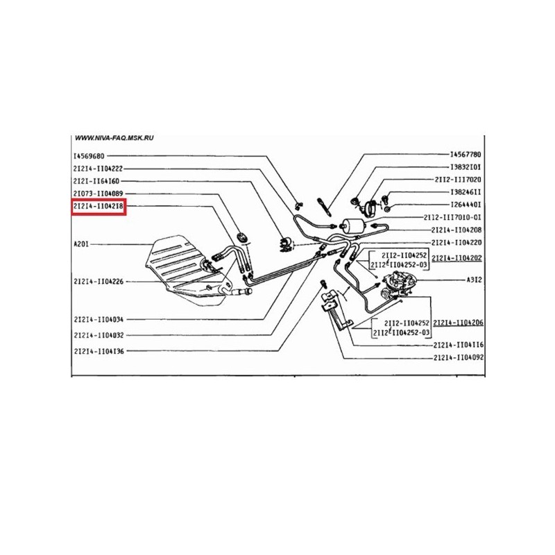 Hadica paliva od plaváka nádrže 21214-1104218