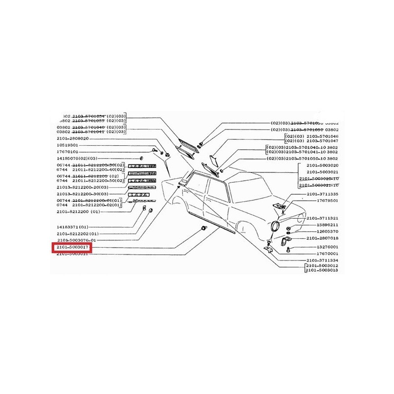 Príchytka prahovej lišty 2101-5003017