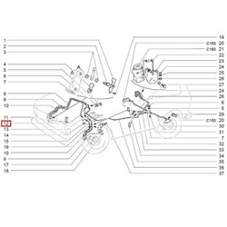 Brzdová trúbka predná pravá dlhá 2121-3506040