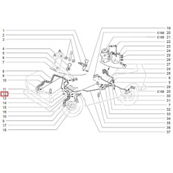 Brzdová trúbka predná pravá dlhá 2121-3506040