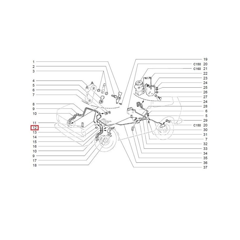 Brzdová trúbka predná pravá dlhá 2121-3506040