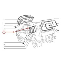 Klin tesnenia bočného skla 2131-5403136