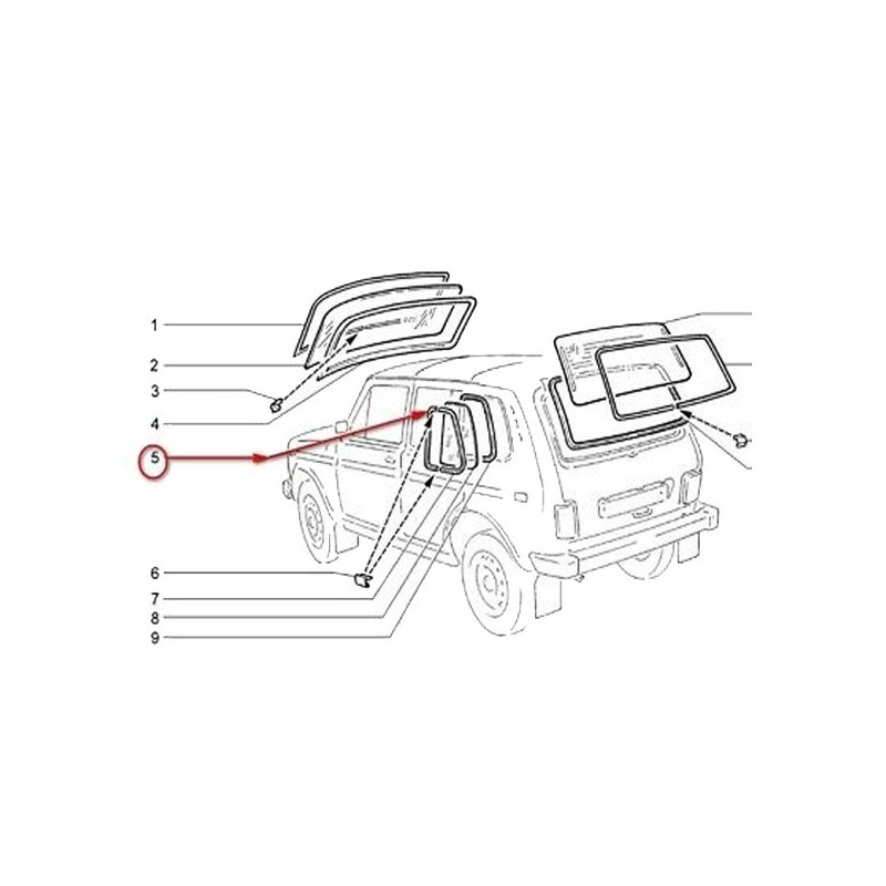 Klin tesnenia bočného skla 2131-5403137