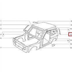 Opravný diel ľavý stĺpik zadných dverí roh 21213-5601013