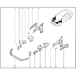 Zostava priečneho nosníka horného rámu chladiča Lada Vesta 8450039238