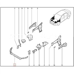 Zostava priečneho nosníka horného rámu chladiča Lada Vesta 8450039238
