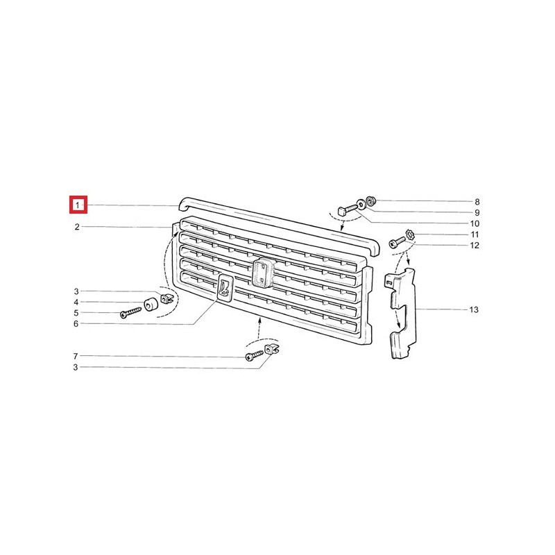 Vrchná lišta prednej mriežky chromová 2107-8402104