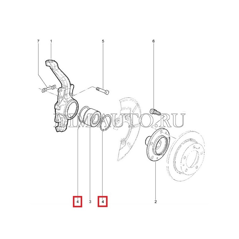 Krúžok predného náboja 2121-3103034