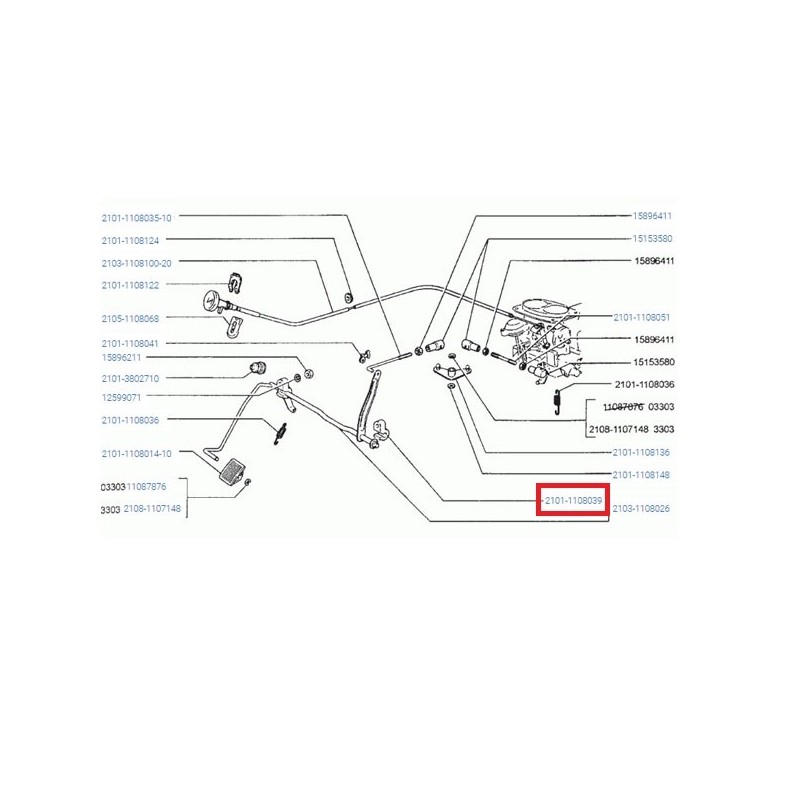 Suport de antrenare a pedalei de accelerație 2101-1108039