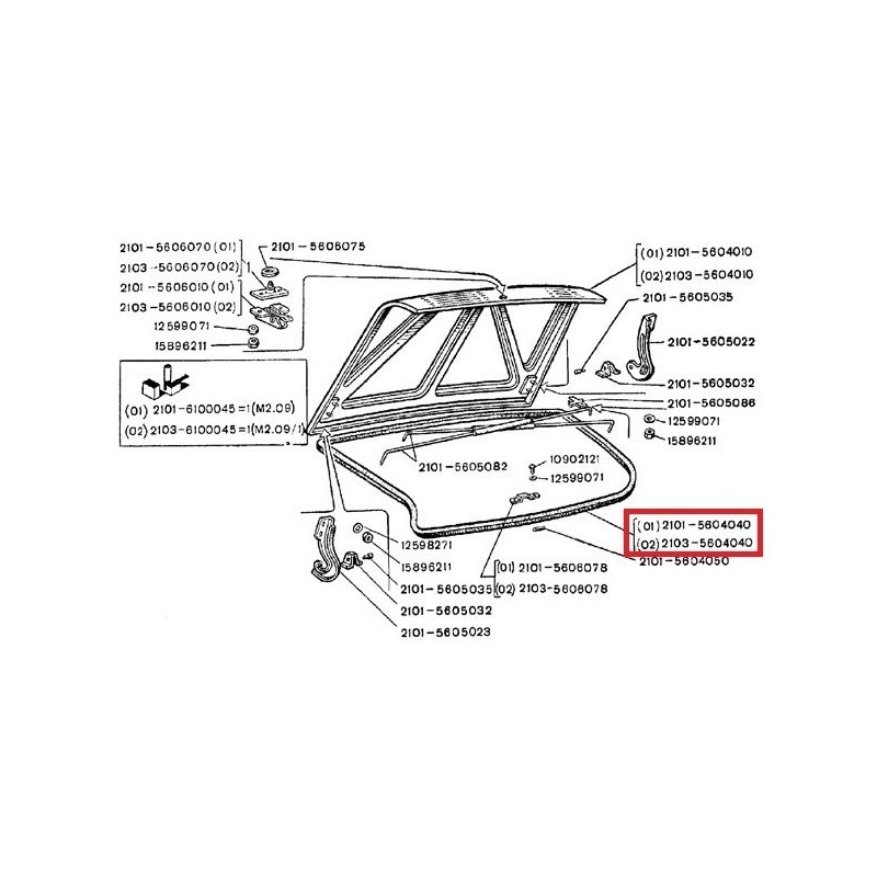 Tesnenie zadnej kapoty lada 2101-5604040