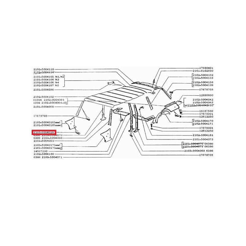 Upevňovací kolík  čalúnenia 2103-5004028