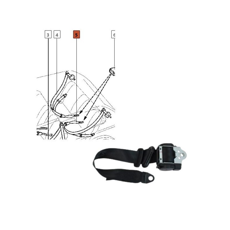 Zadní střední bezpečnostní pás 21317-821731000