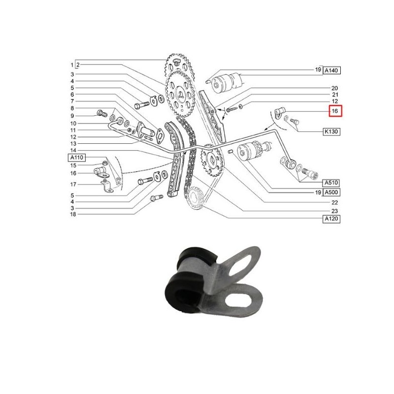 Svorka trubice hydraulického napínača 21214-1006240-30